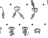 Steg-för-steg-guide för hur du knyter en fluga. Illustrationer visar hur du formar och drar åt tyget för att skapa en perfekt fluga.