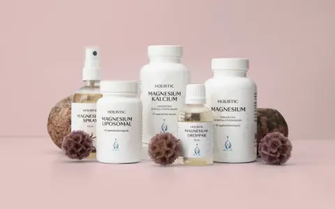 Holistic magnesiumprodukter, inklusive spray, liposomala kapslar, droppar och magnesiumkalcium. Kan vara ett stöd vid klimakteriet.